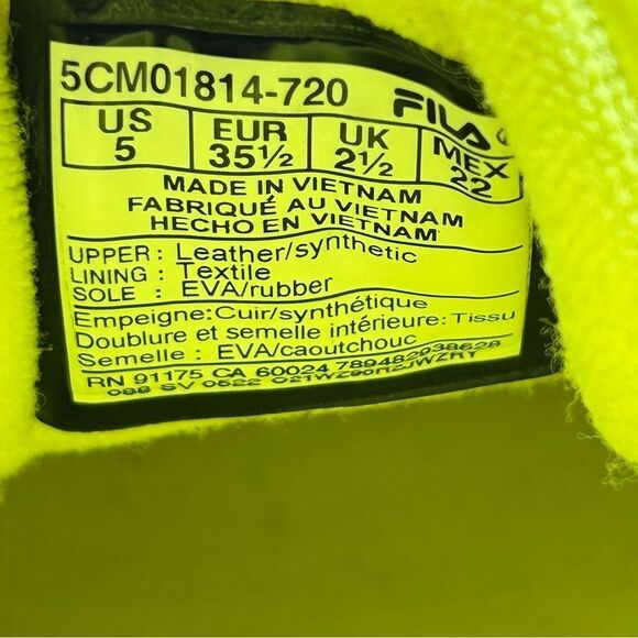 NEW Fila WX-100 Neon Yellow Sneaker Lace Up Athletic Shoe Womens Size 5 - Picture 9 of 10